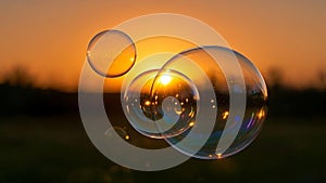 Summer sunlight and soap bubbles.