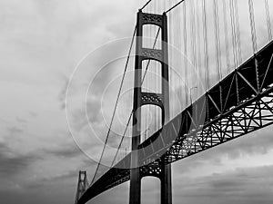 Summer sunrise on the Mackinac bridge - Michigan