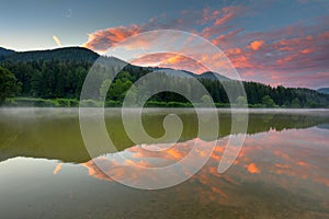 Summer Sunrise on Moutnains Lake photo