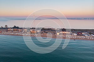 Summer sunrise over Mamaia beach, Romania