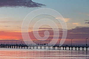 Summer sunrise over Mamaia beach, Romania