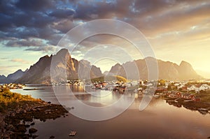 Summer sunrise, Reine Village, Lofoten Islands