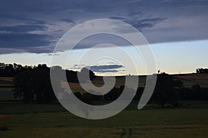 summer sunset above ThÃ¼rer Wiesen, blue hour