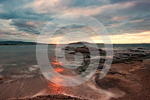 Summer sunset at Chernomorets, Bulgaria.