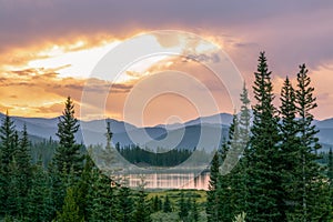 Summer Sunset on Echo Lake in the Colorado