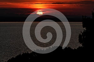 Summer sunset on Lake Trasimeno in Umbria