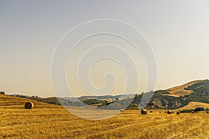 Summer sunset landscape over Val d`Agri, Basilicata