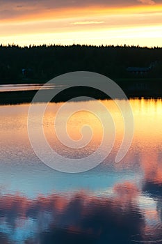 Summer sunset in Lapland