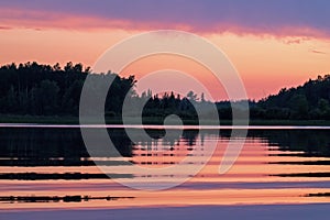 Summer sunset on Minnesota Lake