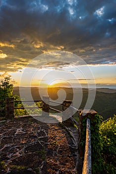 Summer sunset over the Appalachian Mountains