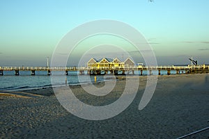 Summer sunset over the jetty at Busselton, WA, Australia