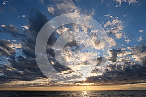 summer sunset on the shore of the Gulf of Finland in the town of Sosnovy Bor