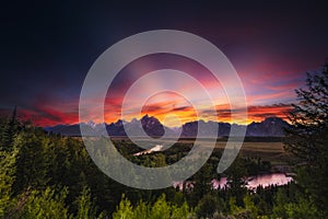 Summer Sunset at Snake River Overlook