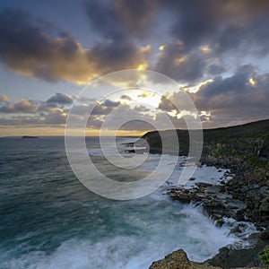 Summer sunset from Wybung Head in the Munmorrah State Conservation Area, Central Coast, NSW, Australia