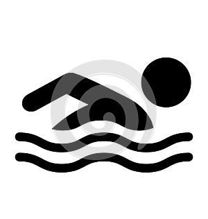 Summer Swim Water Information Flat People Pictogram Icon Isolate