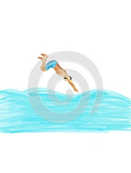 Summer swimming - Art & illustration