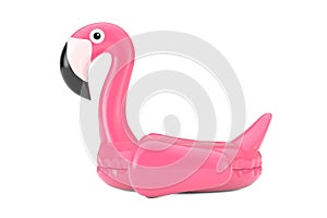 Summer Swimming Pool Inflantable Rubber Pink Flamingo Toy. 3d Rendering