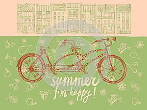 Summer tandem bicycle