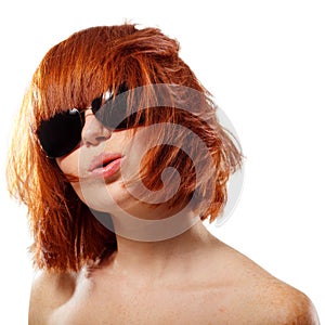 Summer teen girl redhaired cheerful