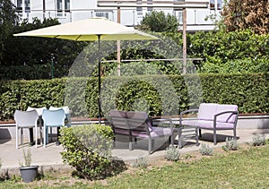 Summer terrace with chairs