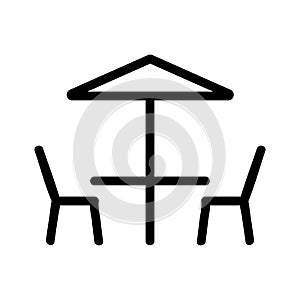 Summer terrace icon vector. Isolated contour symbol illustration