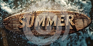 Summer Text Effect Dramatic Water Stone Design Background Wallpaper