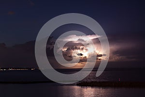 A Summer Thunderstorm Over Lake Michigan Off the Coast of Milwaukee