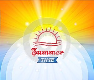 Summer time background with Hot sun lights vector illustration