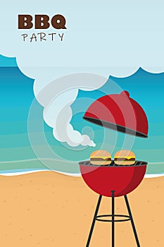 Summer time barbeque on the beach