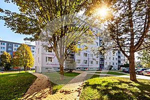 Summer time in the city - housing estate - Czech republic