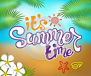 Summer Time Colorful Design with Hand Drawing Vector Elements