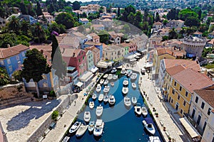 Summer time in Croatia, awsome Losinj Island, beautifull Veli Losinj aerial