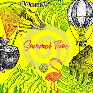 Summer Time Dotwork Poster