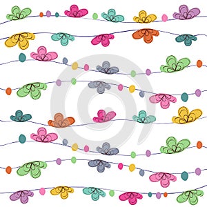 Summer time floral abstract background vector