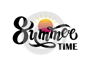 Summer time. Hand drawn lettering