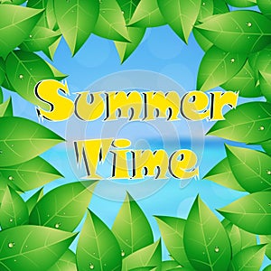 Summer time illustration. Bright estive banner.