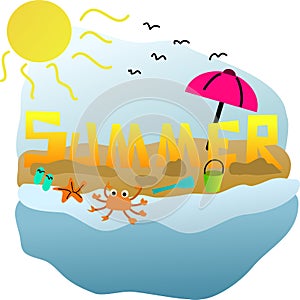Summer time image with text