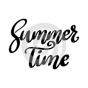Summer time. Lettering phrase isolated on white