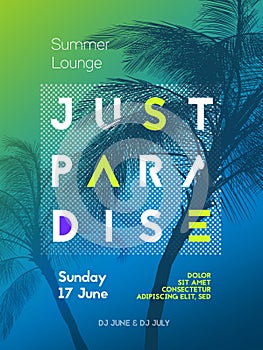 Summer time party poster design template