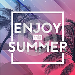 Summer time party poster design template