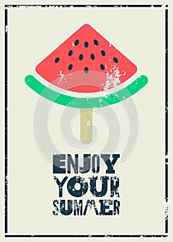 Summer time phrase typographical grunge poster