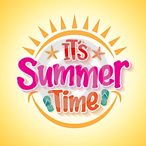 Summer Time Poster Design with Happy and Fun Concept