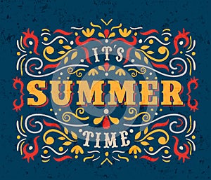 Summer time typography quote poster for vacations
