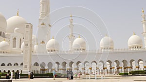Summer time uae famous mosque panorama 4k