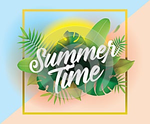 Summer time. Vector background for posters and banners.