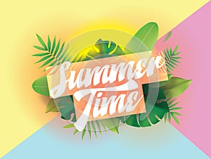 Summer time. Vector background for posters and banners.