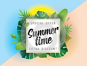 Summer time. Vector background for posters and banners.