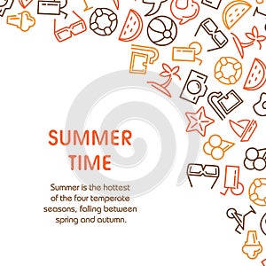 Summer time vector illustrations with icons