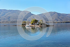 Summer time view on Eros island or Daskalio near Poros, Greece.