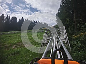 Summer toboggan run in the Austrian Alps